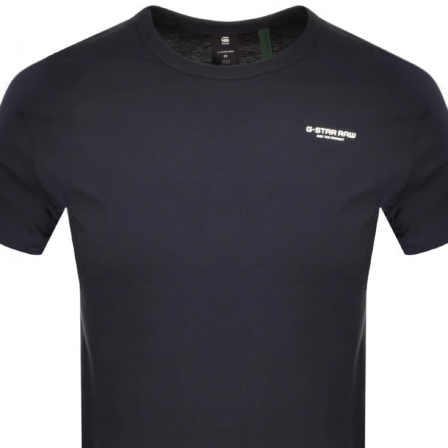 Alternative Image for ProductG Star Raw Slim Logo T Shirt Navy2
